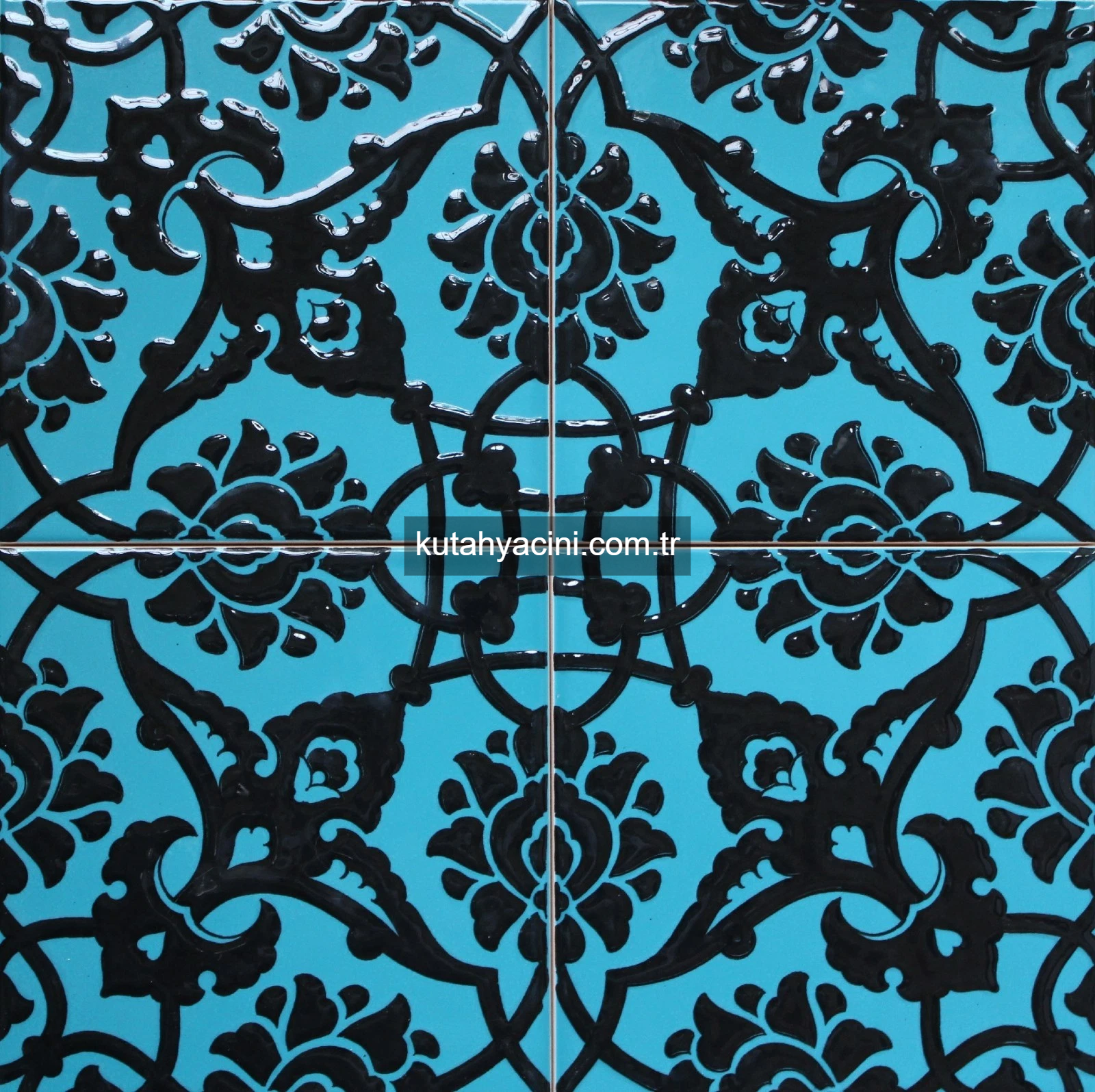 Çini karolar 20X20 P-83 Türkuaz Siyah